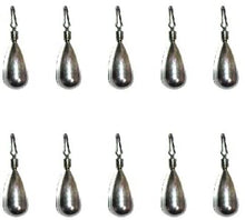 Load image into Gallery viewer, 10 Pack Tungsten Drop Shot Weight Tear Drop Style Sinker - Multiple Sizes &amp; Colors Available
