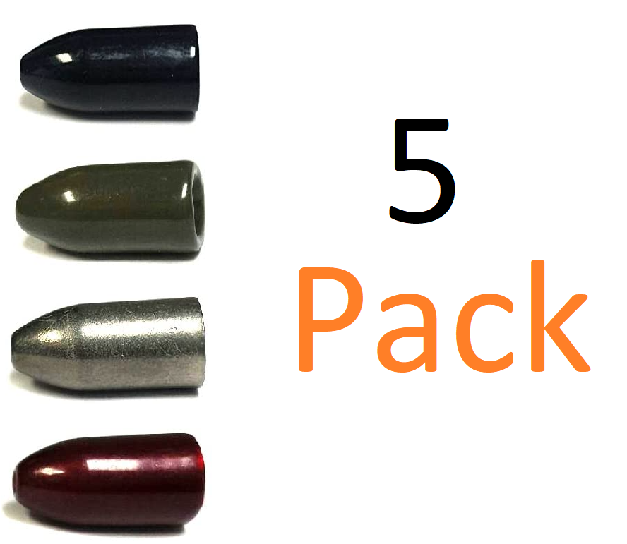 5 Pack Tungsten Bullet Worm Weight for Bass Fishing Pitching and Flipp –  The Fishing Vault