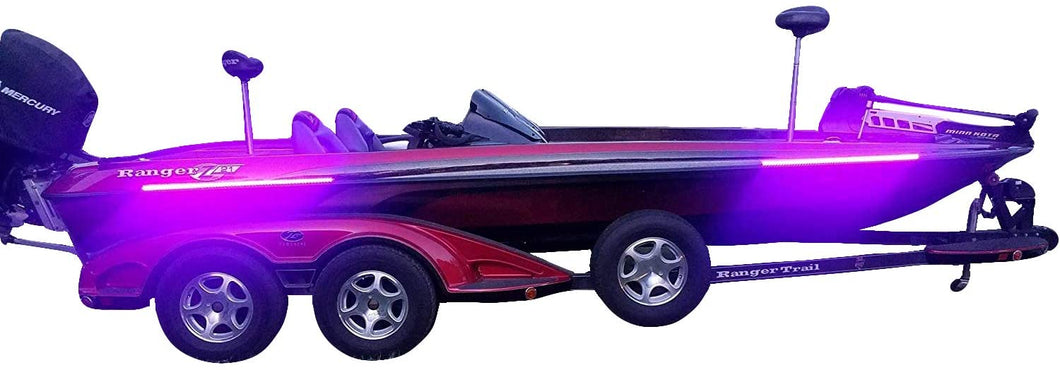 High Output Ultra Violet UV Black Light LED Light Strip for Bass Boats & Night Fishing