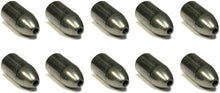 Load image into Gallery viewer, 10 Pack Tungsten Bullet Worm Weight for Bass Fishing Pitching and Flipping Sinker - Multiple Sizes and Colors Available
